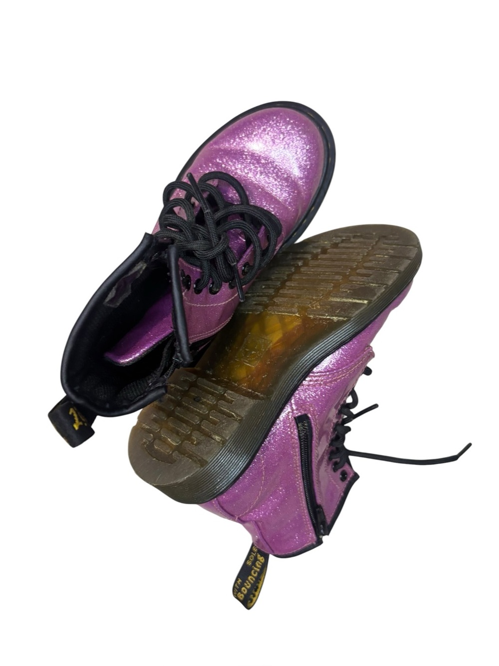 Dr. Martens 1460 glitter lace up boots, purple/pink, Girls size 12 - Picture 5 of 6